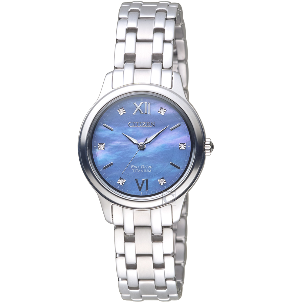 CITIZEN星辰璀璨漸彩光動能鈦金屬腕錶(EM0720-85N)-藍紫