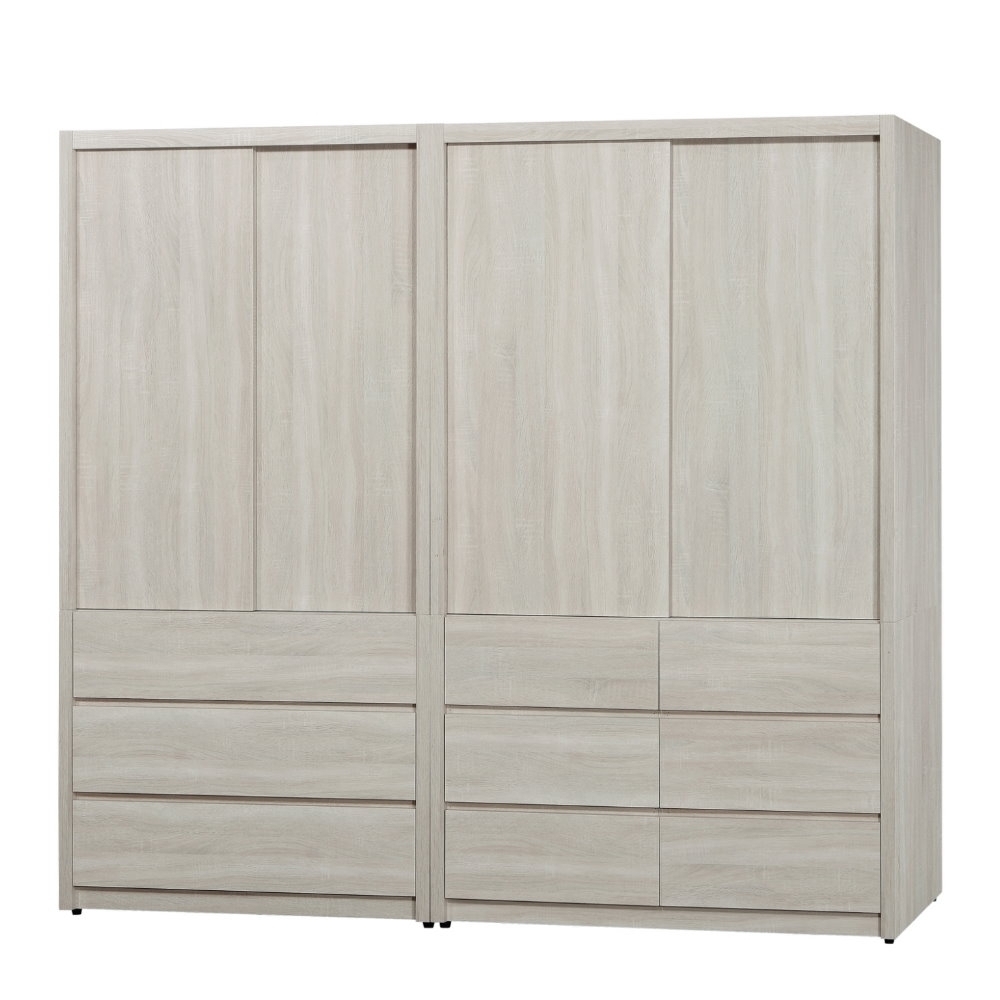 MUNA 莫托斯7X7尺鋼刷白色推門衣櫥/衣櫃(另有蘋果木色) 214X57X199cm