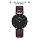 Daniel Wellington DW 手錶 Classic York 36mm黑棕壓紋真皮皮革錶-黑錶盤-銀框 DW00100146 product thumbnail 1