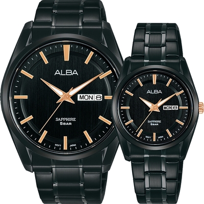 ALBA 雅柏 東京復古情侶手錶 對錶 迎春好禮-41.3+29.5mm(AV3543X1+AN8031X1)