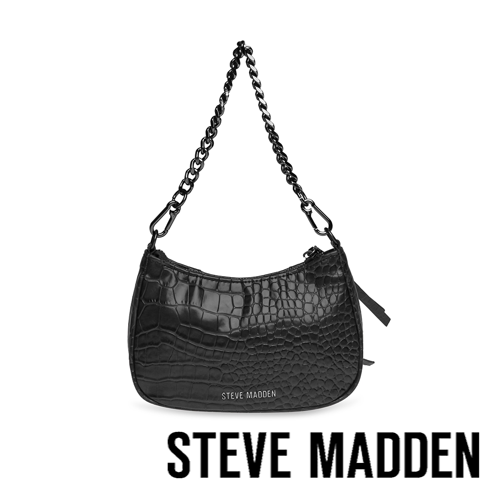 STEVE MADDEN-BVILMA 鱷魚皮革肩背包-黑色