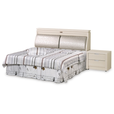 時尚屋  尤諾白雪杉床箱型5尺雙人床(不含床頭櫃-床墊)