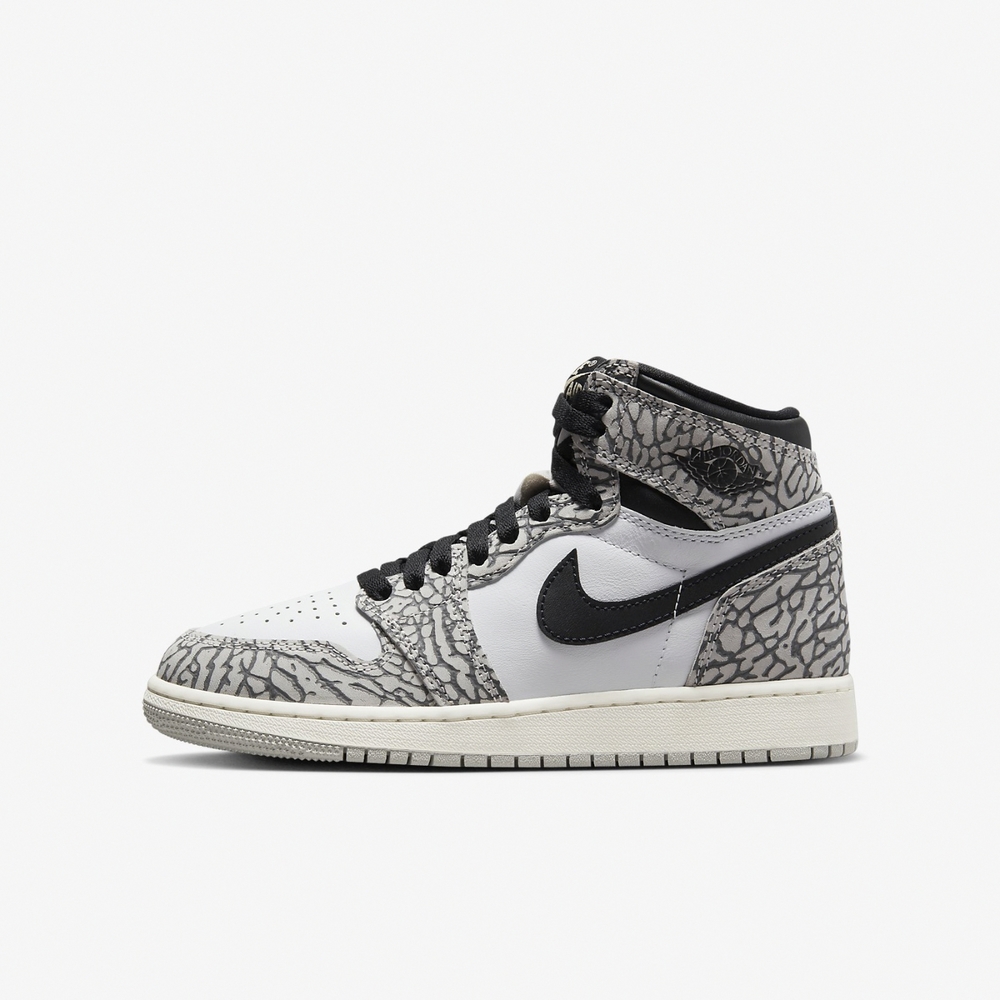 Nike Air Jordan 1 Retro High OG 大童鞋女鞋爆裂紋灰黑AJ1 FD1437-052