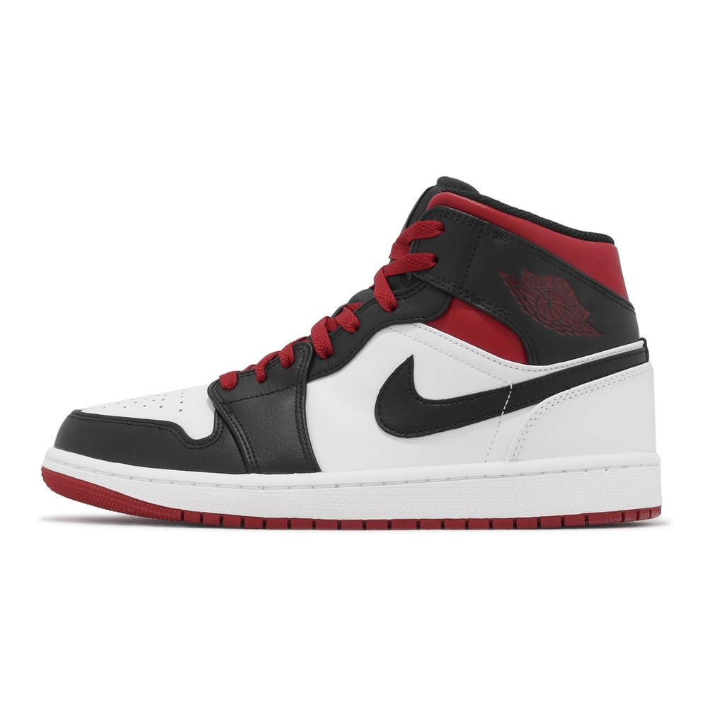 Nike Air Jordan 1 Mid 男鞋Gym Red 黑腳趾黑白紅AJ1 喬丹休閒鞋DQ8426