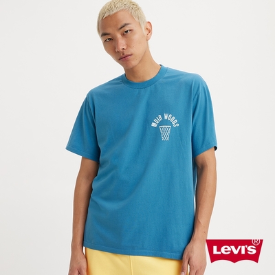 Levis Gold Tab金標系列 男款 寬鬆版短袖素T恤 湖水藍