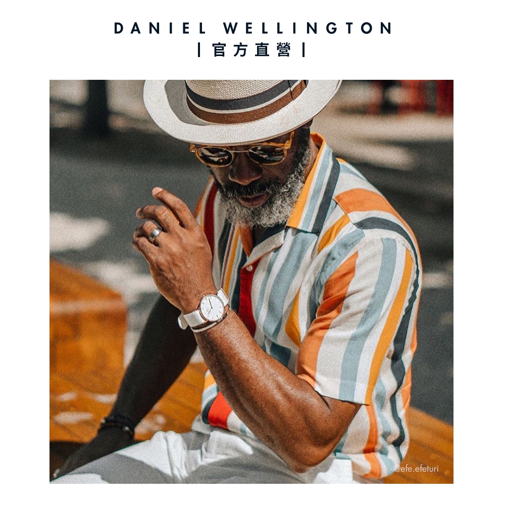 Daniel Wellington DW 手錶Classic Dover 36mm純淨白織紋錶-白錶盤