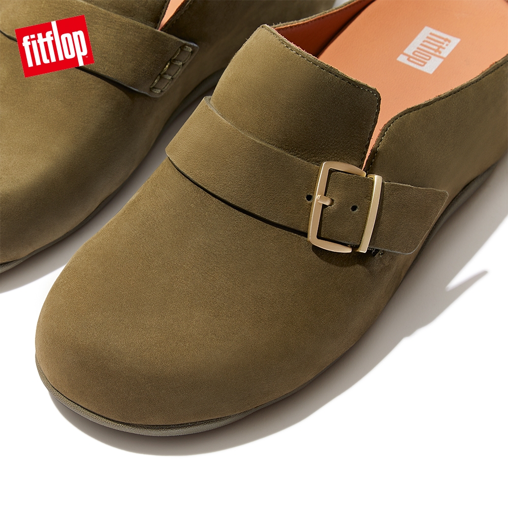 FitFlop】SHUV BUCKLE-STRAP NUBUCK CLOGS 金屬扣環設計木屐鞋-女(苔癬