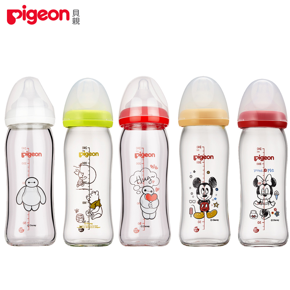 任選 日本 Pigeon 貝親 迪士尼寬口玻璃奶瓶 240ml 玻璃奶瓶 Yahoo奇摩購物中心