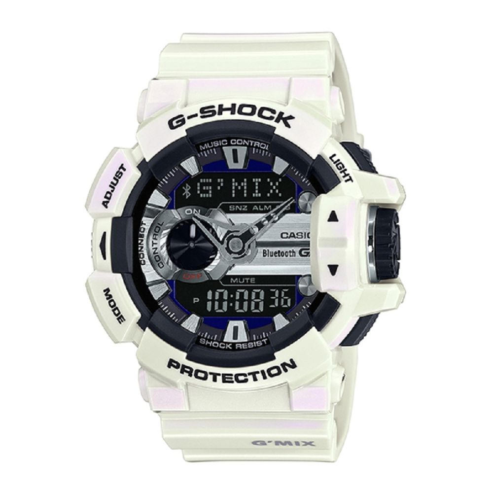 G-SHOCK MIX玩酷生活音樂控制藍芽錶(GBA-400-7C)-珠光白/51.9mm