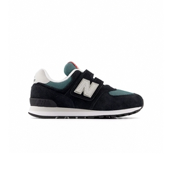 New Balance 童鞋 中童 黑綠色 魔鬼氈 復古 休閒鞋 PV574MGH