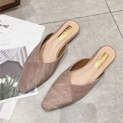 KEITH-WILL時尚鞋館 韓國設計都會魅力平底穆勒鞋 粉