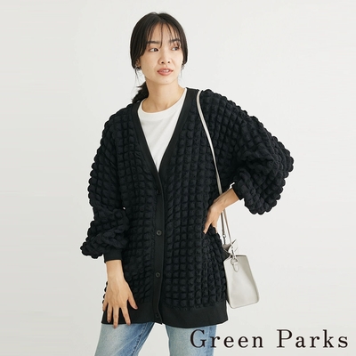 Green Parks 可愛立體澎澎格紋設計開衫