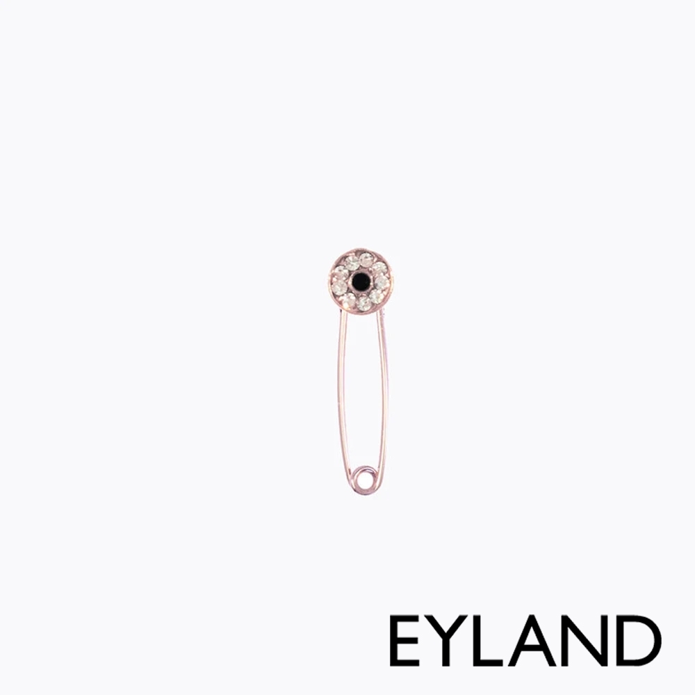Eyland英國倫敦 GRETA 水晶鍍玫瑰金迴紋針單邊耳環