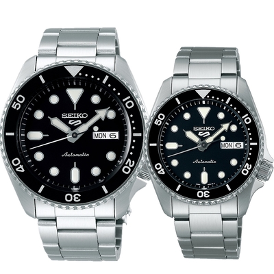 SEIKO 精工 5 Sports 系列機械錶 對錶 母親節禮物 送禮推薦-42.5mm+38mm (SRPD55K1+SRPK29K1)_SK045