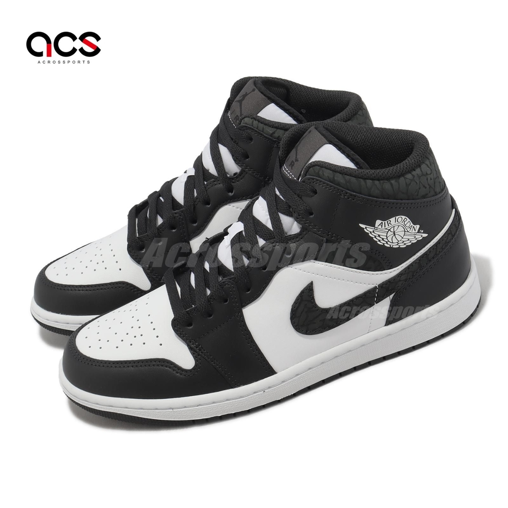 Nike Air Jordan 1 Mid SE 黑白熊貓爆裂紋AJ1 男鞋一代FB9911-001