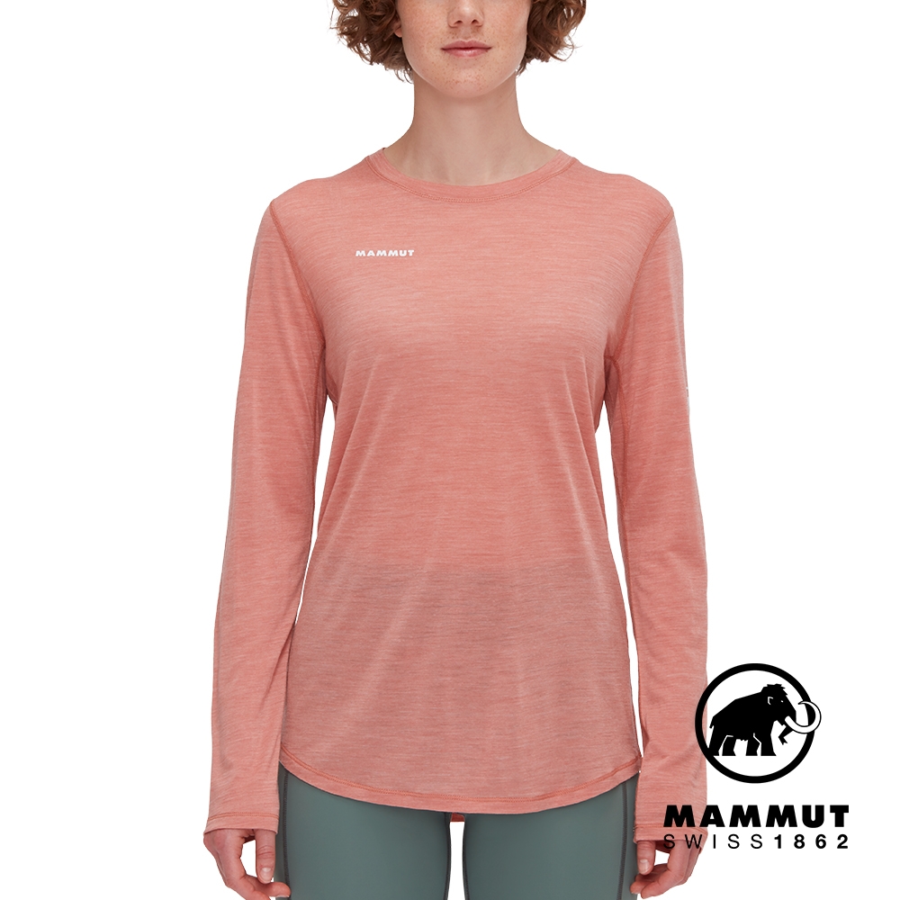 【Mammut 長毛象】Tree Wool FL Longsleeve Women 羊毛混紡快乾抗臭長袖T恤 石英粉 女款 #1016-01700