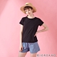 GIORDANO 女裝圓領竹節棉寬版T恤-19 標誌黑 product thumbnail 1