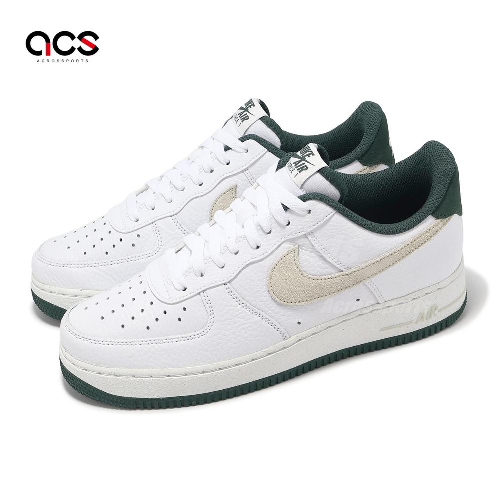 Nike 休閒鞋 Air Force 1 07 LV8 COB 男鞋 白 綠 麂皮 AF1 復古 HF1939-100