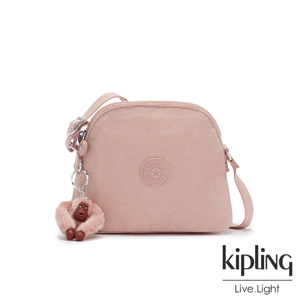 Kipling 氣質玫瑰粉簡單造型貝殼肩背包-DORY