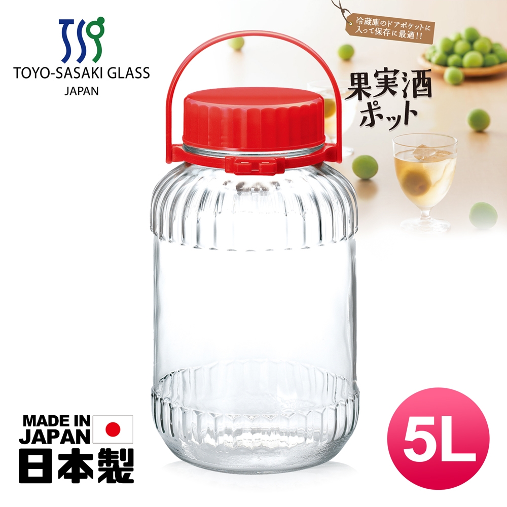 【TOYO-SASAKI GLASS東洋佐佐木】日本製玻璃梅酒瓶5L (71805-R)醃漬瓶/保存罐/釀酒瓶/果實瓶