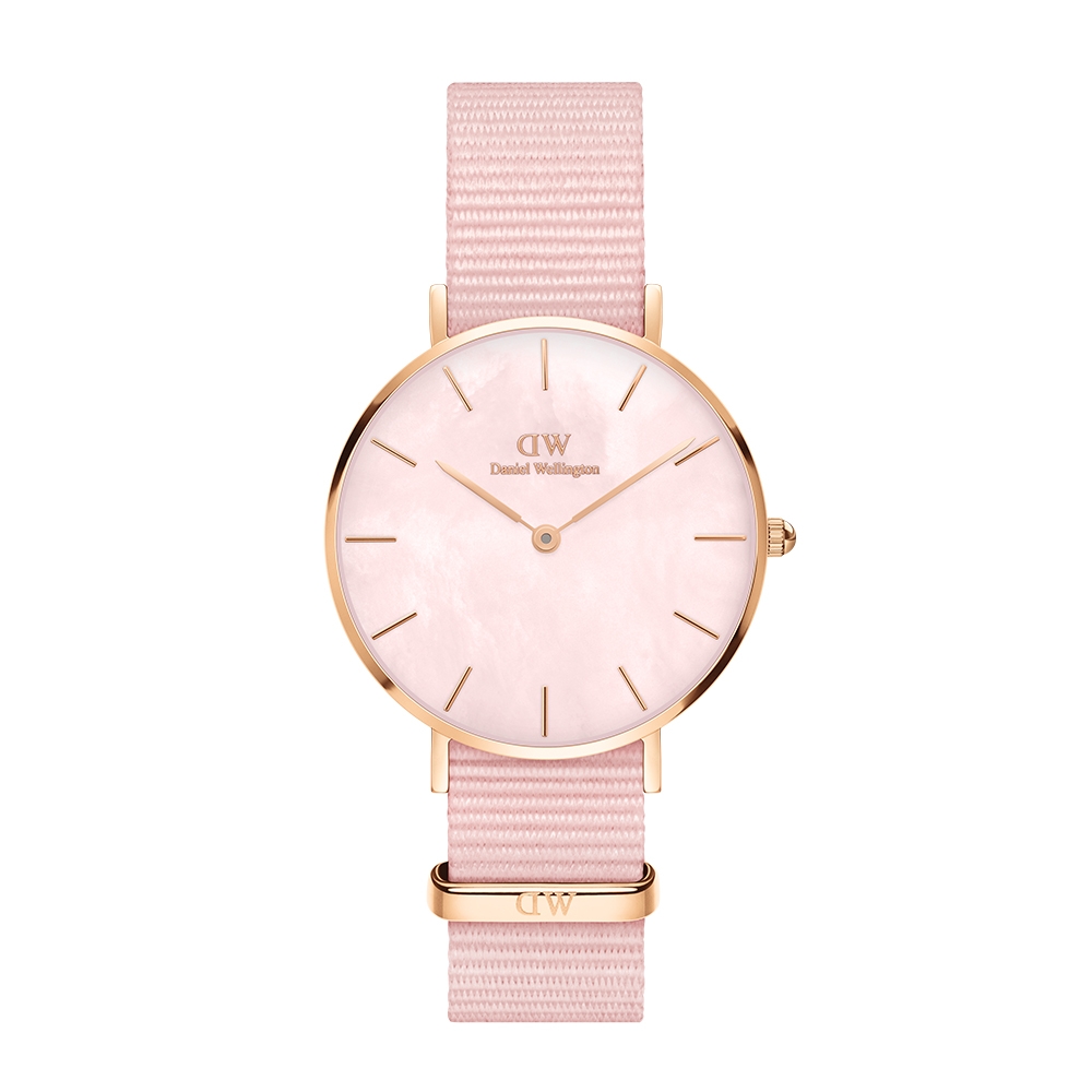 Daniel Wellington DW 手錶Petite Coral 32mm 珍珠貝織紋錶-玫瑰金