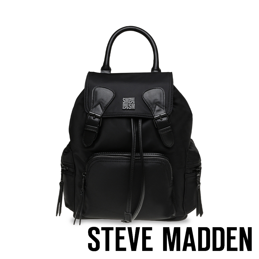 STEVE MADDEN-BWILDS 時尚有型 超大容量軍旅後背包-黑色