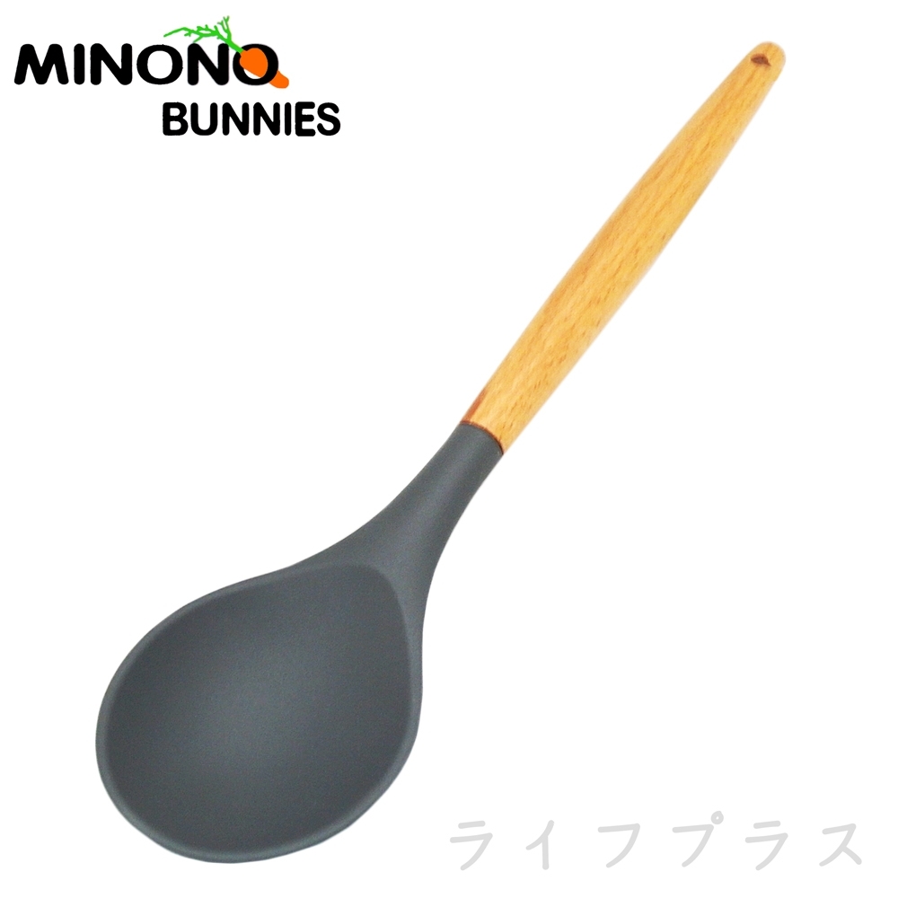 MINONO 米諾諾不沾鍋櫸木矽膠拌炒匙-2入