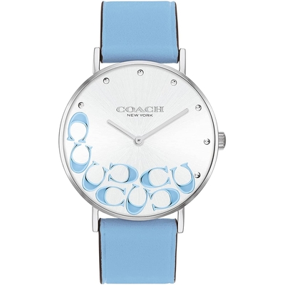 COACH Perry 經典C字LOGO設計面盤腕錶-36mm/藍(14504136)