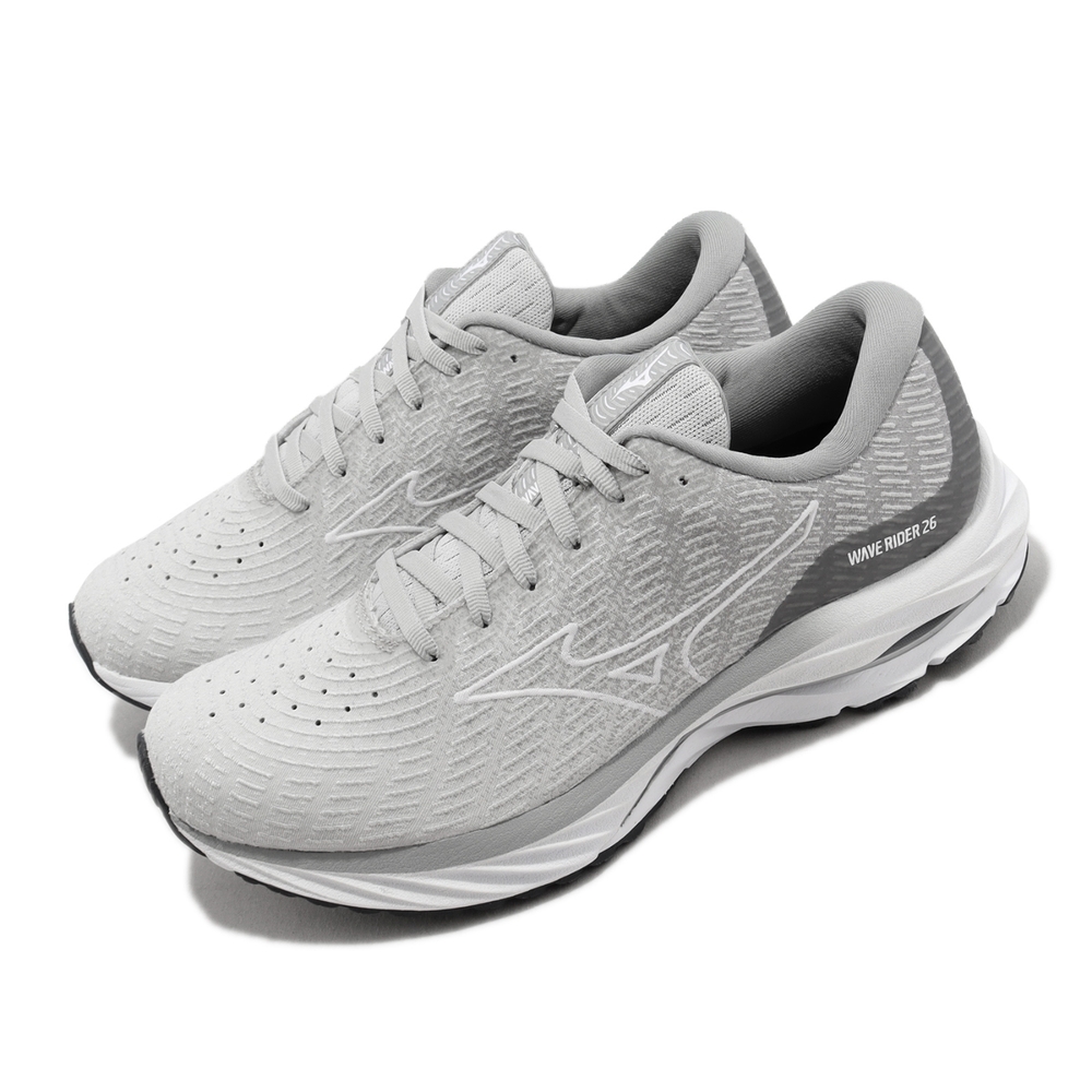 Mizuno 慢跑鞋 Wave Rider 26 SSW Super Wide 女鞋 灰 超寬楦 路跑 運動鞋 J1GD2277-23