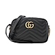 GUCCI  GG Marmont 迷你絎縫皮革斜背/相機包(黑色) product thumbnail 1