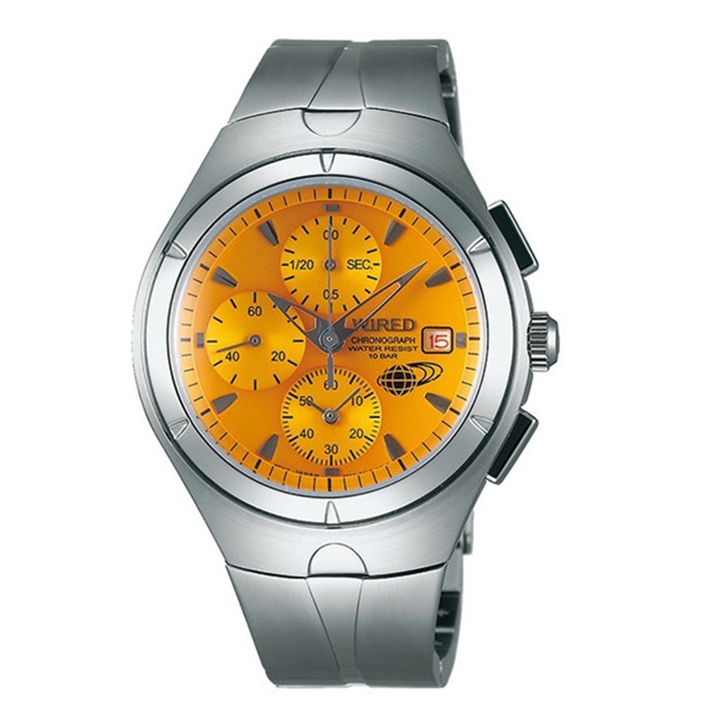 WIRED 15週年限定時尚腕錶-橘黃-男錶(AF8U27X1)41mm