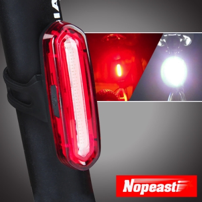 Nopeasti諾比 USB多段式LED夜間雙色警示自行車尾燈 紅白光