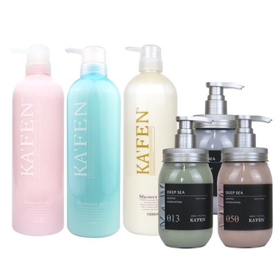 【KAFEN卡氛】2入組美肌香水沐浴乳系列 (760ml) 贈海泥SPA沐浴乳450ml X1瓶(隨機)