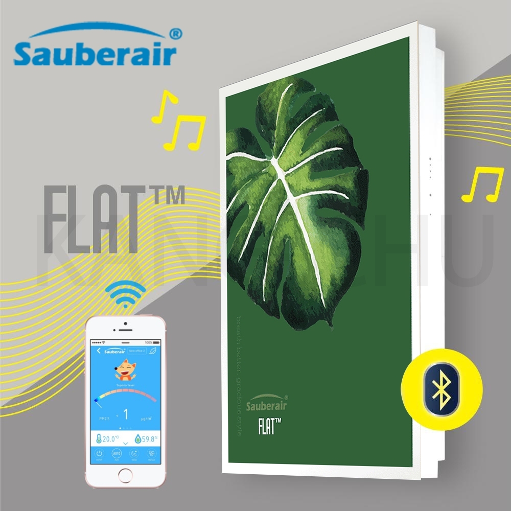 Sauberair 6-10坪 森之綠白框 藍芽喇叭空氣清淨機 FLAT-BT 台灣品牌 壁掛畫框式