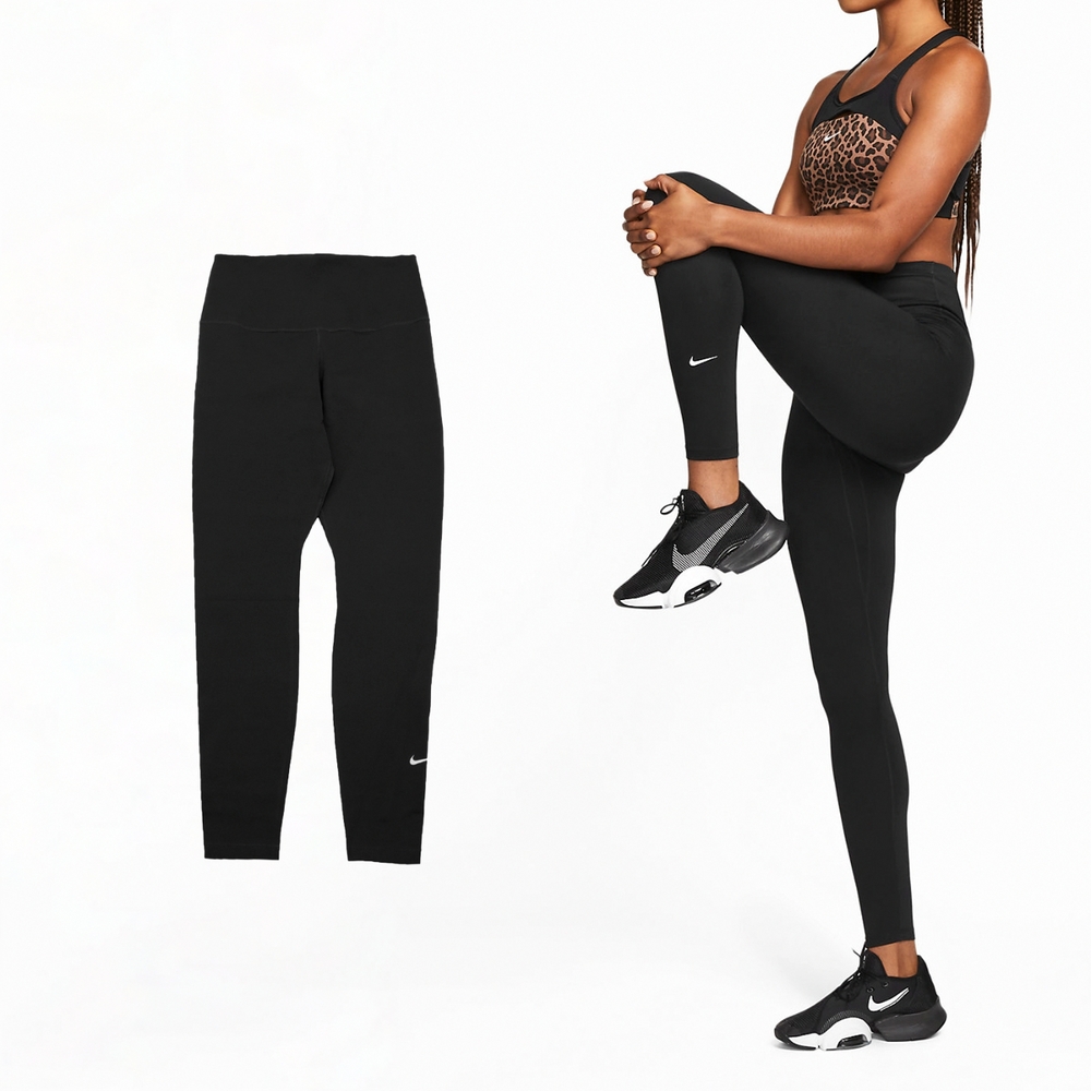 Nike 緊身褲 One Leggings 高腰 黑 吸濕 快乾 女款 內搭 運動 口袋 小勾 瑜珈 DM7279-010