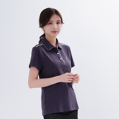 【遊遍天下】女款格紋抗UV機能POLO衫 GS1014 暗紫