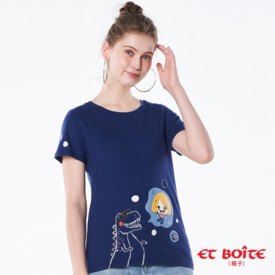 ET BOîTE 箱子 BLUE WAY – ET Amour 泡泡仙境短TEE(藏青)