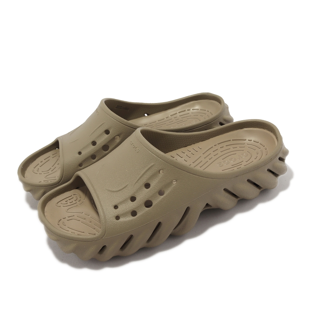 Crocs 波波涼拖 Echo Slide 男鞋 女鞋 棕 滾草棕色 快乾 拖鞋 一體成形 卡駱馳 2081702G9