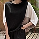 MOCO韓版時尚撞色拼接寬鬆蝙蝠袖圓領休閒造型上衣L~4XL product thumbnail 11