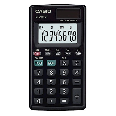 CASIO  8位數大型顯示幕計算機-黑 (SL-797TV-BK)