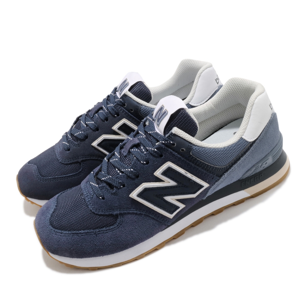 New Balance 休閒鞋 574 經典款 運動 男鞋 紐巴倫 舒適 簡約 麂皮 穿搭 藍 白 ML574GRED