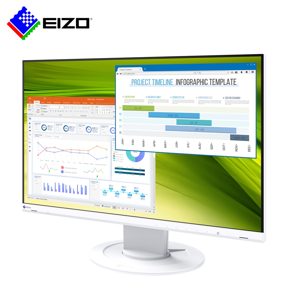 EIZO FlexScan EV2360 白色23吋低藍光低閃頻護眼寬螢幕| 21-23型螢幕