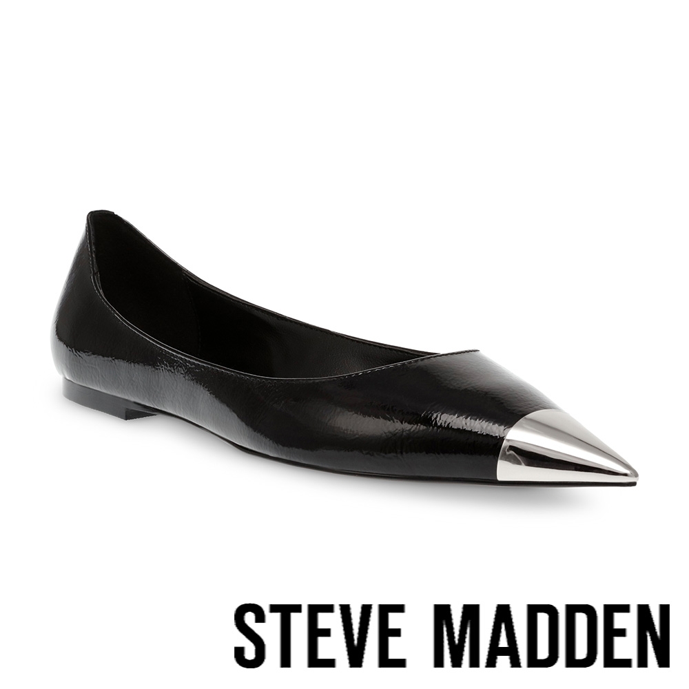 STEVE MADDEN-MERYL-C 拼接尖頭平底鞋-黑色