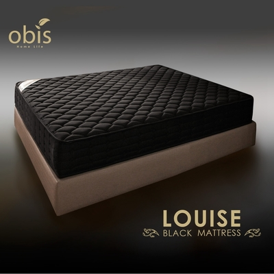 【obis】鑽黑系列-Louise鑽黑二線奈米石墨烯硬式獨立筒無毒床墊(23cm)[雙人特大6×7尺]