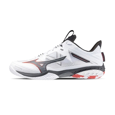 Mizuno Wave Claw Neo 2 Wide 男鞋 白黑色 寬楦 回彈 羽球 休閒鞋 71GA227003