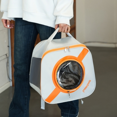 寵物愛家喵星人飛碟包寵物包雙肩包透氣便攜式可折疊貓犬外出包(寵物包)