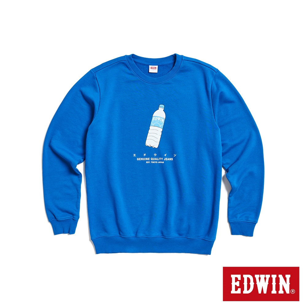 EDWIN 東京散策系列 水份補給厚長袖T恤-男女-藍色