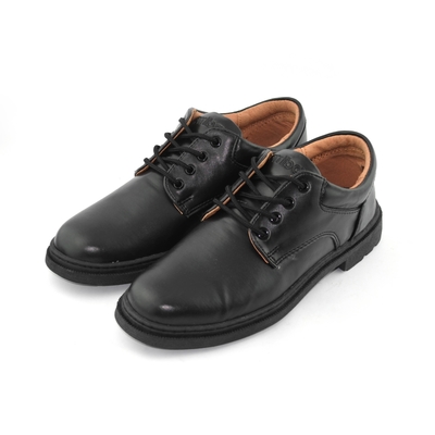 ARRIBA艾樂跑男鞋-素色皮質素面學生皮鞋-黑(AB9028)
