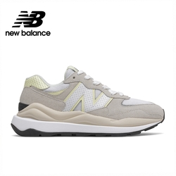 New Balance 女性復古運動鞋 米白黃