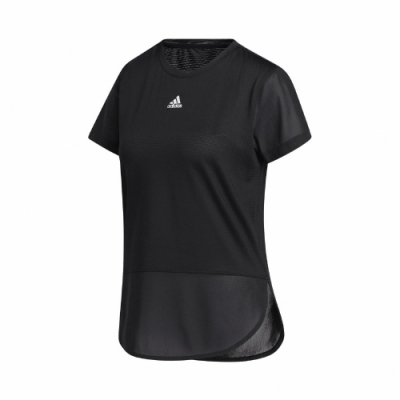 adidas T恤 Aeroready Tee 運動休閒 女款 愛迪達 開岔 吸濕排汗 路跑 健身 黑 白 GN7308